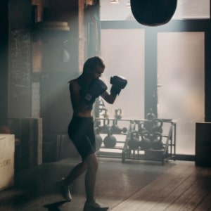 shadow, boxeuse, boxe, fight, ring, combat, muaythai