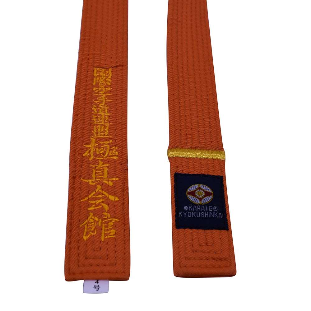 CEINTURE KARATE KYUKUSHINKAI ORANGE AVEC BANDE