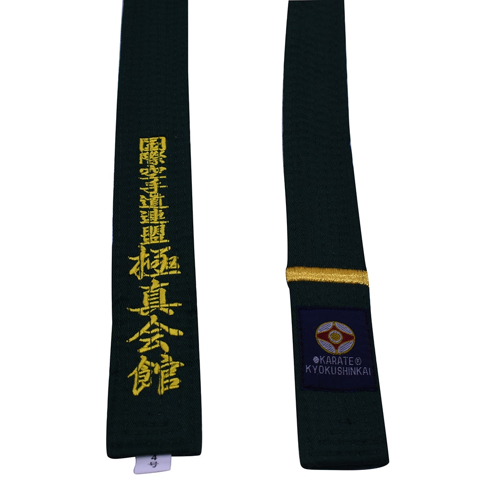 CEINTURE KARATE KYUKUSHINKAI VERT AVEC BANDE