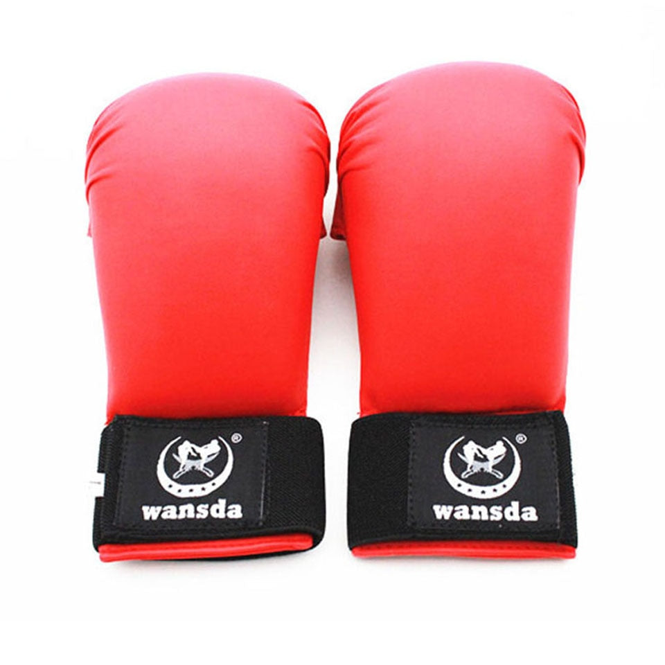 GANTS DE KARATE ROUGE SANS POUCE WANSDA
