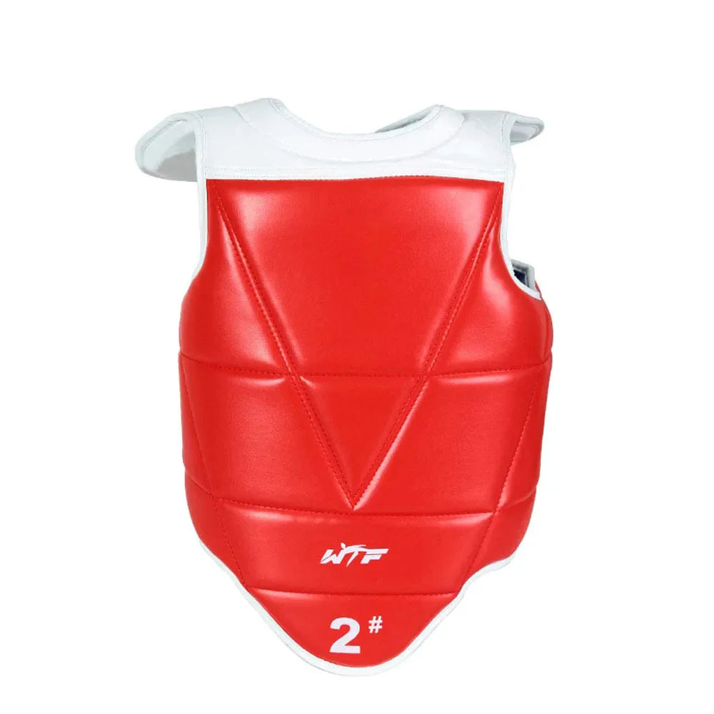 Plastron De Taekwondo De Compétition Double Face - Certifié WT, Tailles XXS à XL, Rouge/Bleu - 4