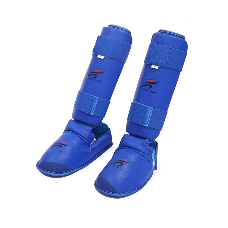 PROTEGE TIBIA ET PIED KARATE BLEU