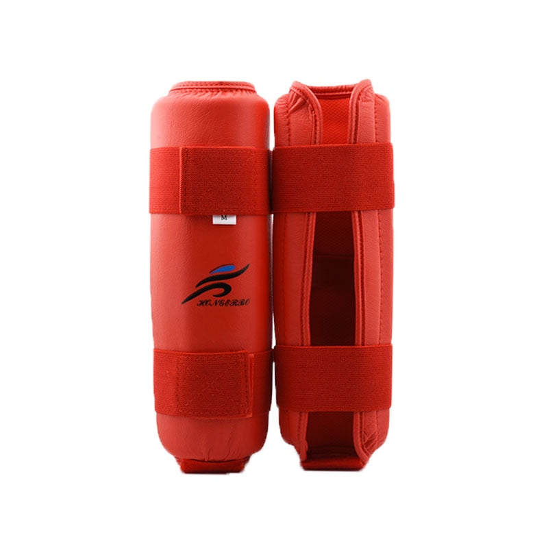 PROTEGE TIBIA ET PIED KARATE ROUGE
