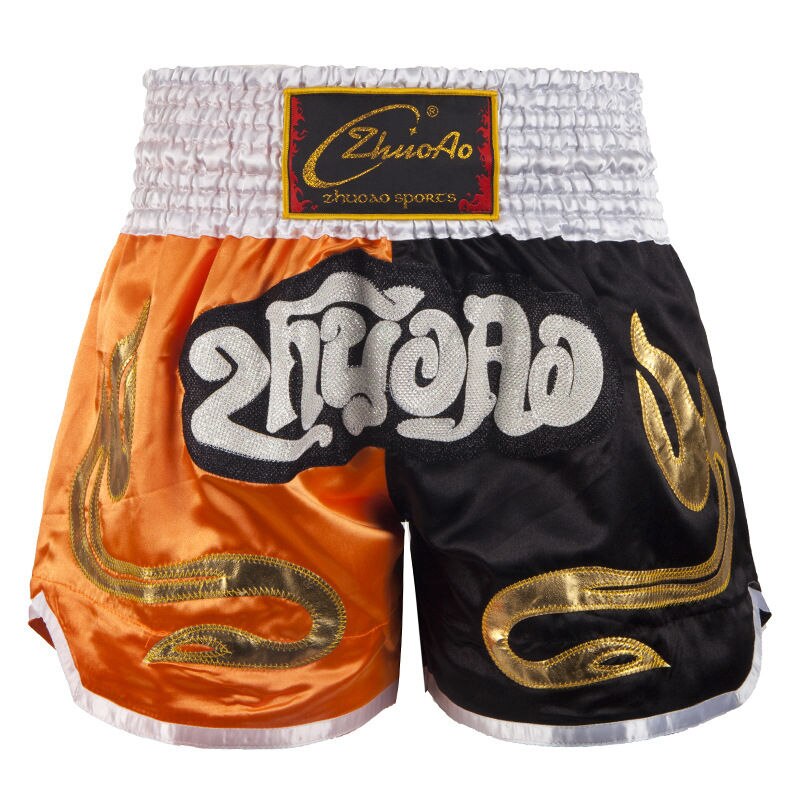SHORT BOXE THAI DUAL ORANGE&NOIR