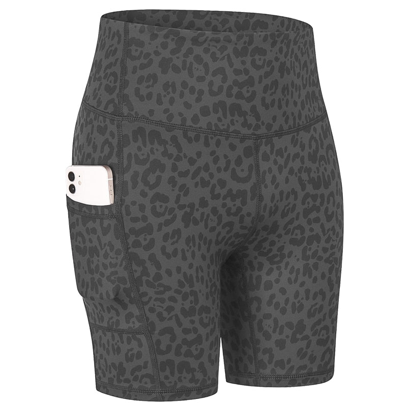 SHORT COMPRESSION FEMME LEOPARD
