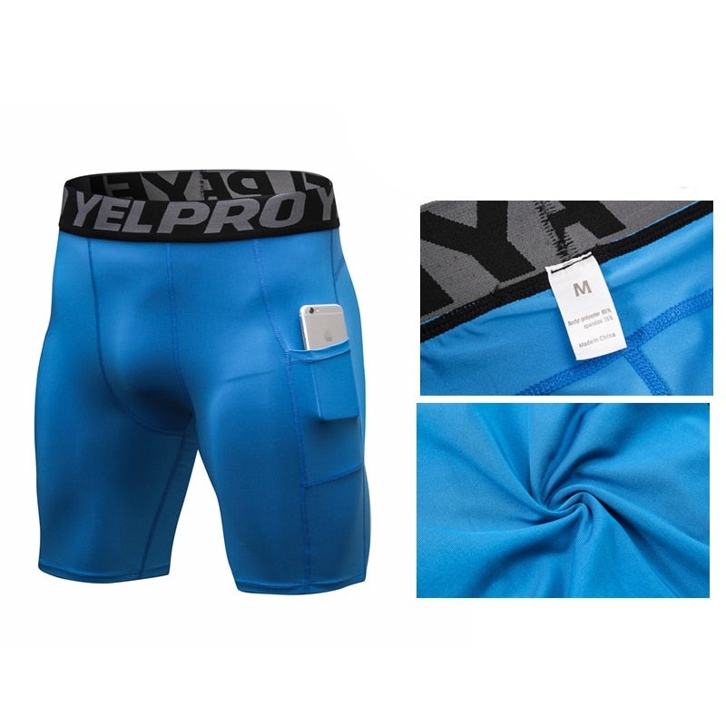 SHORT COMPRESSION PRO BLEU