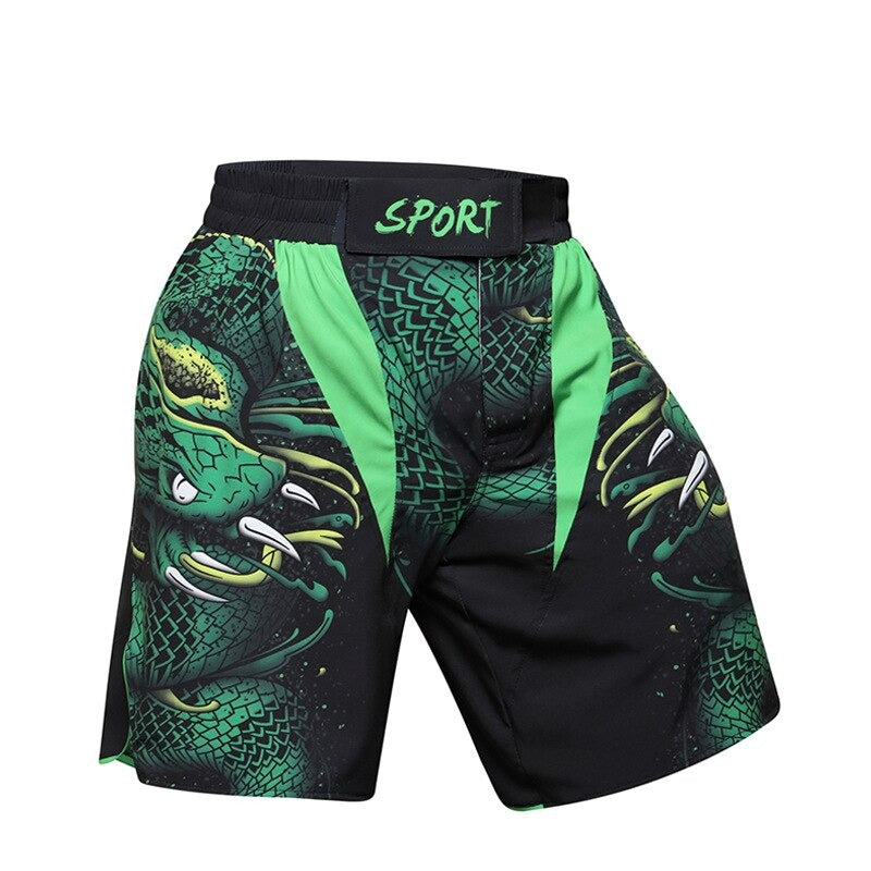 MMA SHORTS GREEN SNAKE