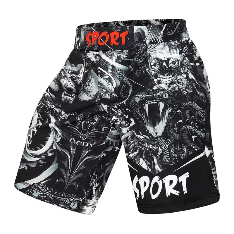 Shorts MMA Hommes Sanguine - Polyester Extensible - Fermeture Velcro & Cordon - Pour Combat, Entraînement, Arts Martiaux