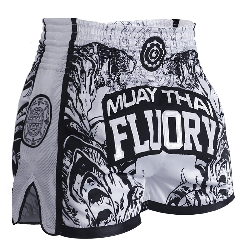 SHORT MUAY THAI FLUORY WHITE