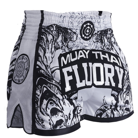 SHORT MUAY THAI FLUORY WHITE