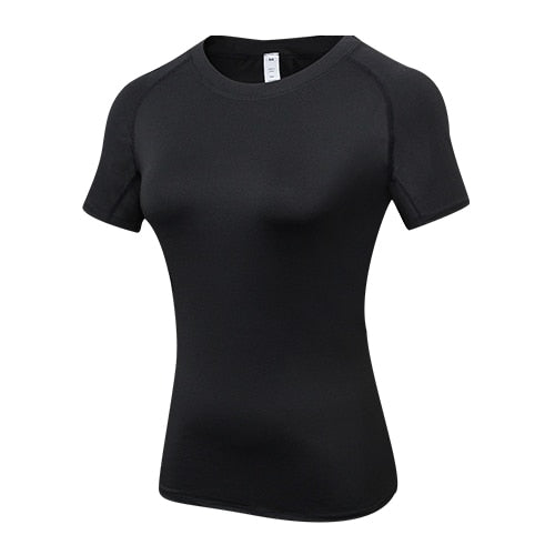 T SHIRT COMPRESSION FEMME NOIR