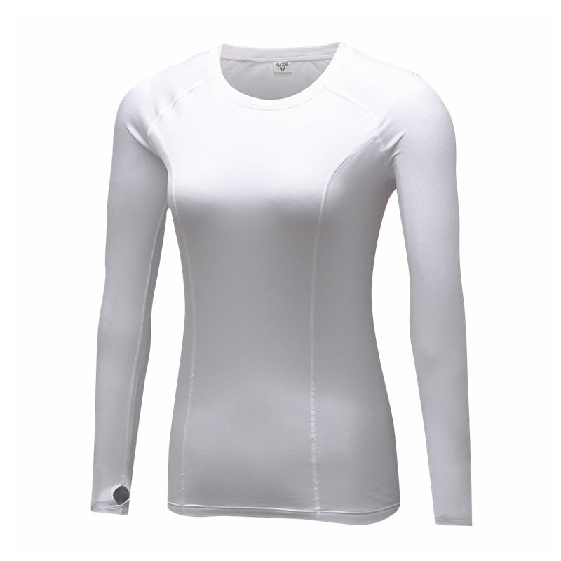 T-SHIRT DE COMPRESSION FEMME BLANC