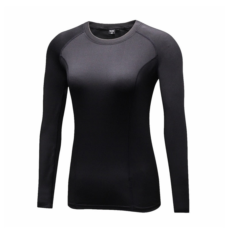 T-SHIRT DE COMPRESSION FEMME NOIR