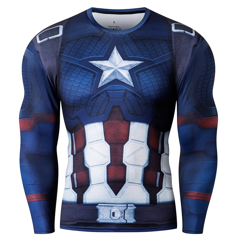 T-SHIRT MMA RASHGUARD CAPTAIN AMERICA
