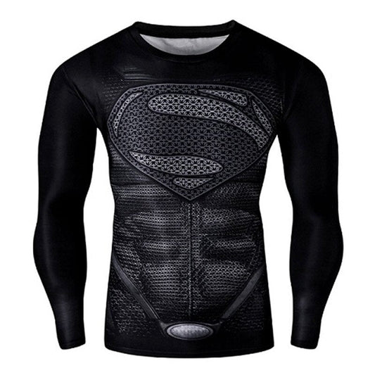 T-SHIRT MMA RASHGUARD SUPERMAN BLACK