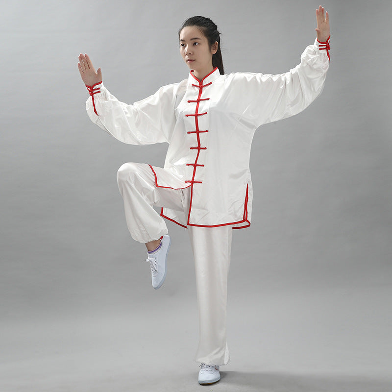 Tenue Kung Fu traditionnelle blanche - rouge