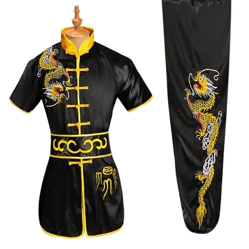 TENUE TRADITIONNELLE DRAGON NOIRE - JAUNE