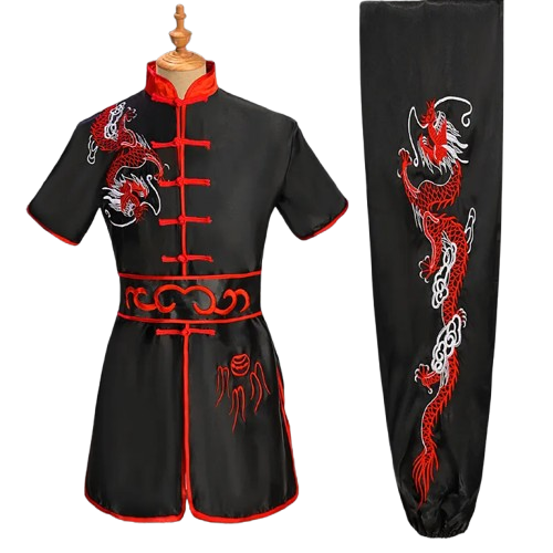 TENUE TRADITIONNELLE DRAGON NOIRE - ROUGE