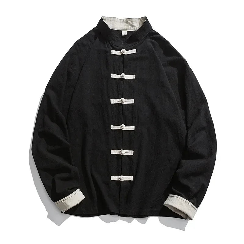 Veste de kung fu noire pour homme