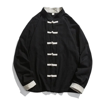 Veste de kung fu noire pour homme