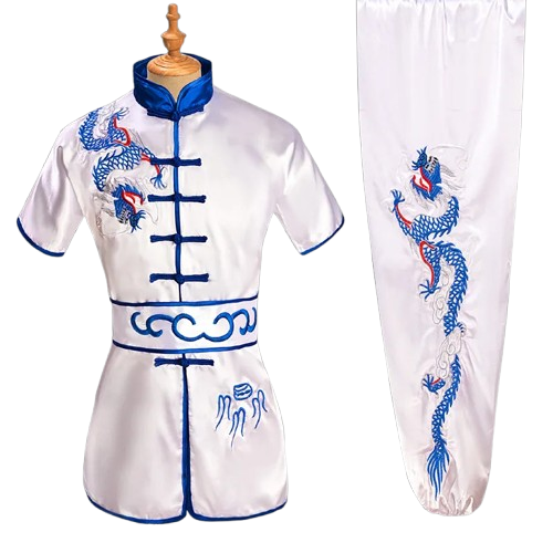 TENUE TRADITIONNELLE DRAGON BLANCHE - BLEU