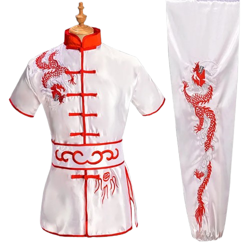 TENUE TRADITIONNELLE DRAGON BLANC - ROUGE