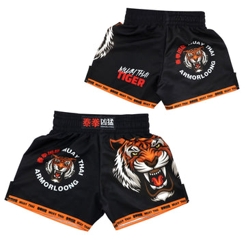 Stripe Camouflage Military Tiger Print Muay Thai Boxing Shorts