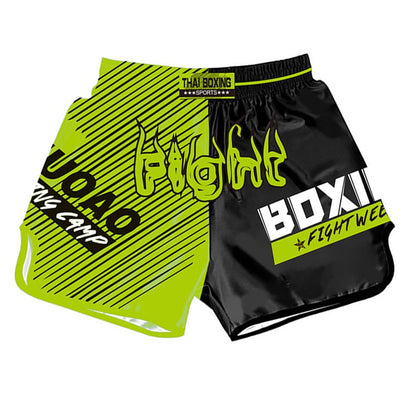 THAI GREEN FIRE BOXING SHORTS