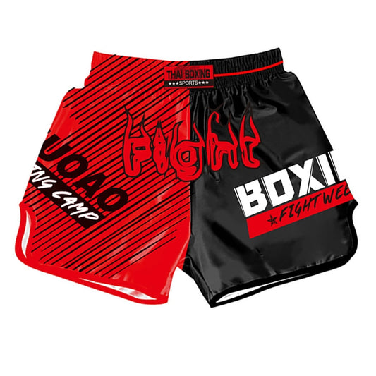 THAI RED&BLACK FIGHT BOXING SHORTS
