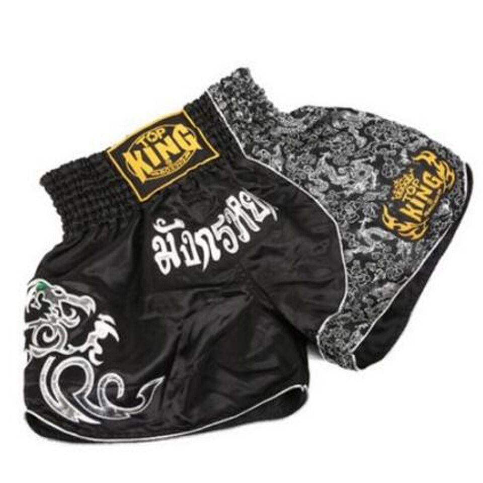 Short de boxe thai noir top king