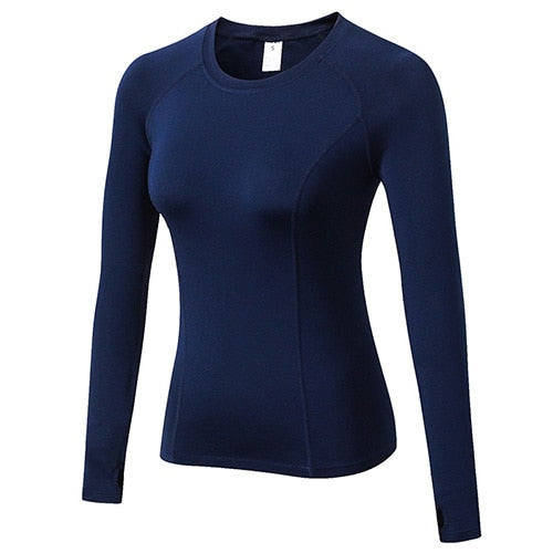 T-SHIRT DE COMPRESSION FEMME BLEU