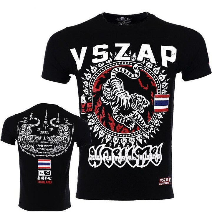 T-Shirt Homme Muay Thaï - Boxe Thaïlandaise - Marque B&C - Coton Noir - Neuf Avec Étiquettes