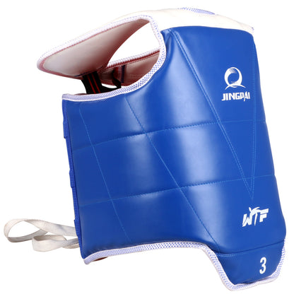 TAEKWONDO BLAUER BRUSTSCHUTZ AUS LEDER